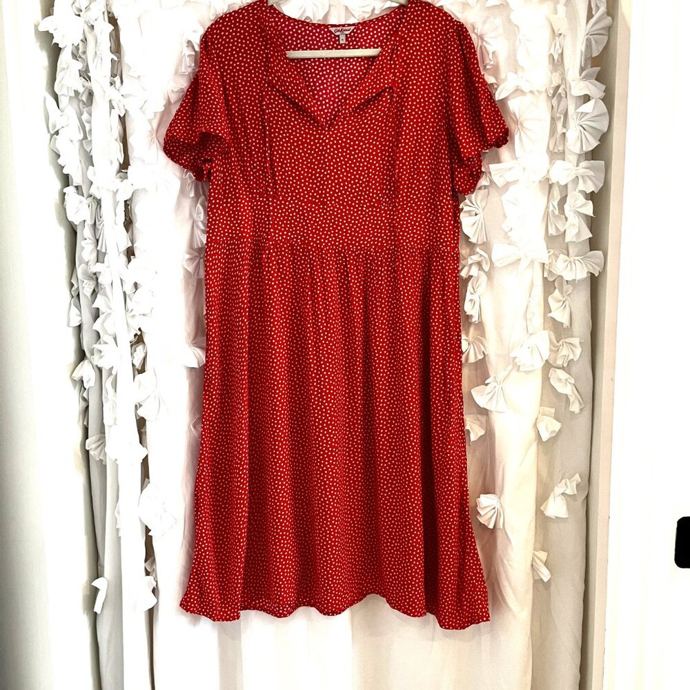 CATH KIDSTON RED POLKA DOT DRESS - SWEET VINTAGE LOOK - UK SIZE 18 (US SIZE 14)